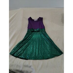 Mermaid style green scaly purple dress size 6 lilytots sleeveless